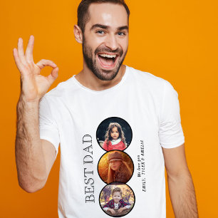 最高のパパ父の日3オーバル写真コラージュ トライブレンドTシャツ