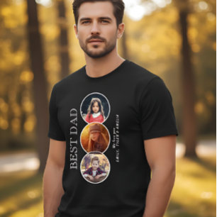 最高のパパ父の日3オーバル写真コラージュ トライブレンドTシャツ