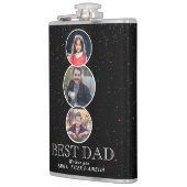 最高のパパ父の日3オーバル写真コラージュ フラスク (左)