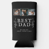 最高のパパ父葉カスタム3 Photo Collage スリム缶クーラー (裏面)