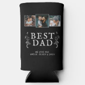 最高のパパ父葉カスタム3 Photo Collage スリム缶クーラー (正面)