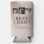 最高のパパ父葉カスタム3 Photo Collage スリム缶クーラー (正面)