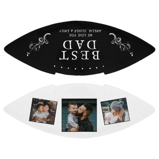 最高のパパ父葉3カスタム写真コラージュ アメリカンフットボール (パネル)