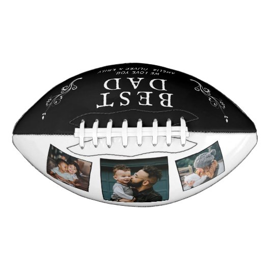 最高のパパ父葉3カスタム写真コラージュ アメリカンフットボール (正面)
