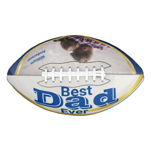 最高のパパ父青カスタム写真 アメリカンフットボール (正面)