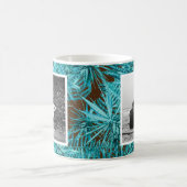 最高のパパ生誕写真葉パターンmag コーヒーマグカップ (中央)