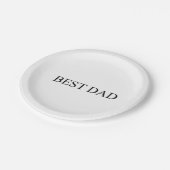 最高のパパ白と黒のセリフエレガントタイポグラフィ ペーパープレート (アングル)