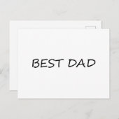 最高のパパ白黒ミニマルモダン ポストカード (正面/裏面)