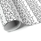 最高のパパ白黒モダン父の日の贈り物 ラッピングペーパー (ロールコーナー)