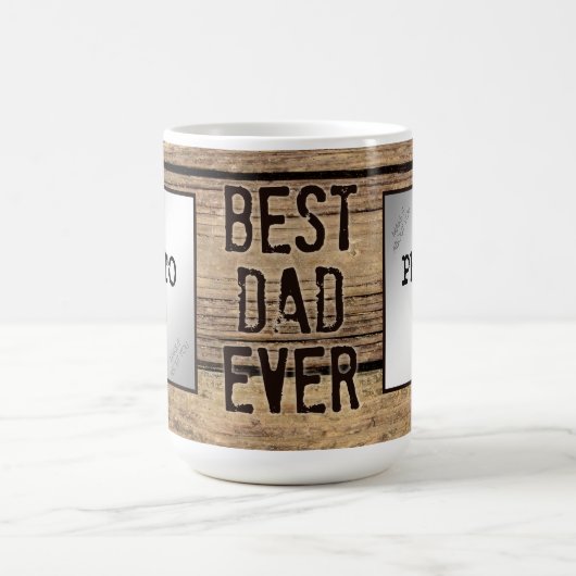 最高のパパ素朴を木枠で コーヒーマグカップ (中央)