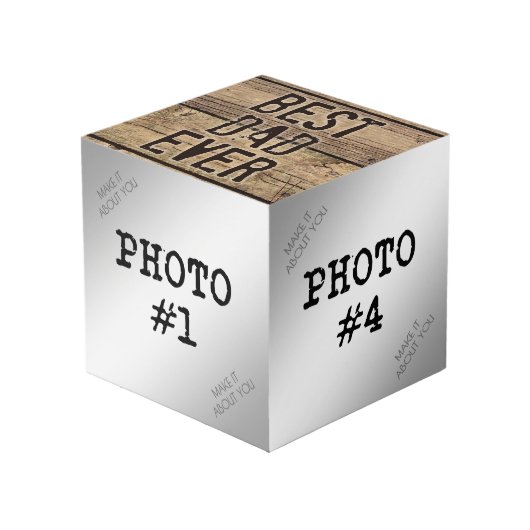 最高のパパ素朴木材 フォトキューブ (正面アングル)