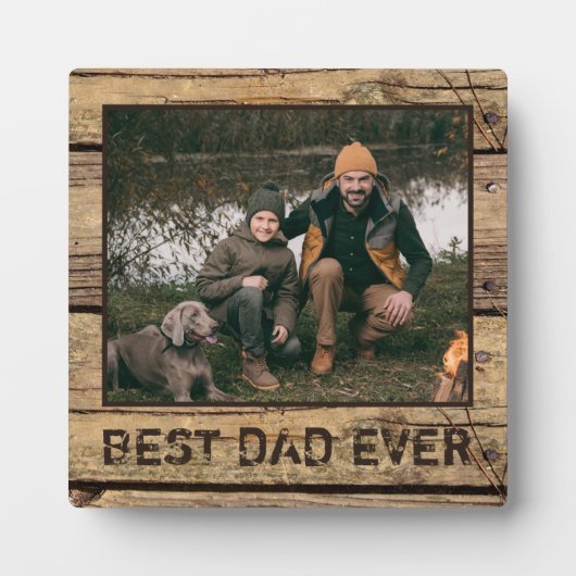 最高のパパ素朴Ever Wood Photo フォトプラーク (正面)