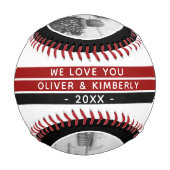 最高のパパ脚本レッド黒可愛い父の日写真 野球ボール (裏面)