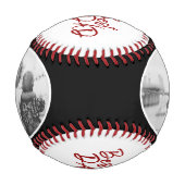 最高のパパ脚本レッド黒可愛い父の日写真 野球ボール (正面)