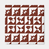 最高のパパ茶色の赤のパターン マグネット (正面)