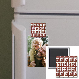 最高のパパ茶色の赤のパターン マグネット