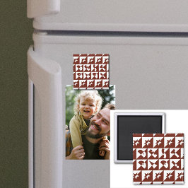 最高のパパ茶色の赤のパターン マグネット