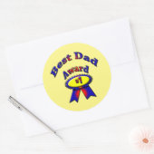 最高のパパ賞 – 背景色の選択 ラウンドシール (封筒)