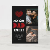 最高のパパ赤いハート父の日2写真 シーズンカード (正面)