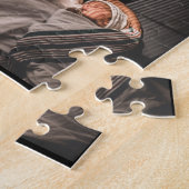 最高のパパ赤いハート父の日2写真 ジグソーパズル (側面)