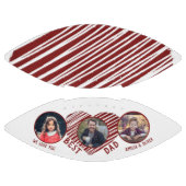 最高のパパ赤いハート父の日3写真コラージュ アメリカンフットボール (パネル)