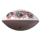 最高のパパ赤いハート父の日3写真コラージュ アメリカンフットボール (回転270)