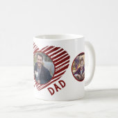 最高のパパ赤いハート父の日3写真コラージュ コーヒーマグカップ (正面右)