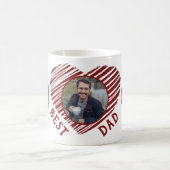 最高のパパ赤いハート父の日3写真コラージュ コーヒーマグカップ (中央)