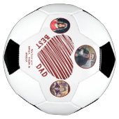 最高のパパ赤いハート父の日3写真 サッカーボール (回転)