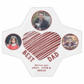 最高のパパ赤いハート父の日3写真 サッカーボール (フラット)