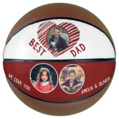 最高のパパ赤いハート父の日3写真 バスケットボール (正面)