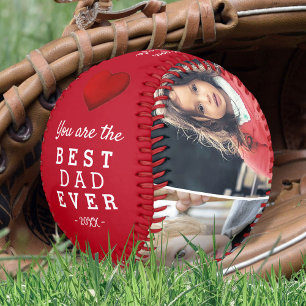 最高のパパ赤いハート4 Photo Collage 野球ボール