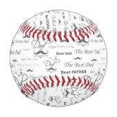 最高のパパ野球 – グランドスラム父の日の贈り物 野球ボール (裏面)