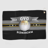 最高のパパ金ゴールドフェイククラウン及びゴルフボールスポーツ ゴルフタオル (横)