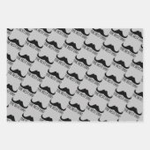 最高のパパ髭の父は日が黒く灰色 ラッピングペーパーシート (正面2)