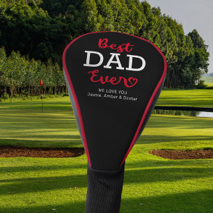 最高のパパ黒赤 ゴルフヘッドカバー