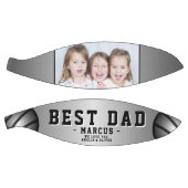 最高のパパ黒銀ボール写真父の日 バスケットボール (パネル)