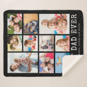 最高のパパ10枚の写真カラーをコラージュ シェルパブランケット (正面(横))