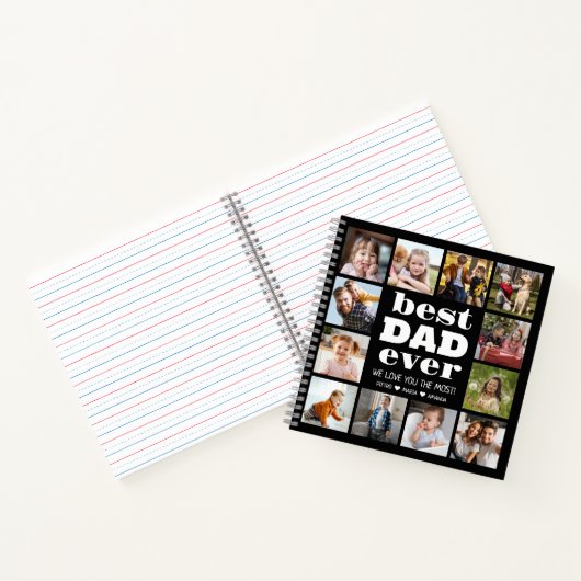 最高のパパ12枚の写真コラージュ ノートブック (内部)