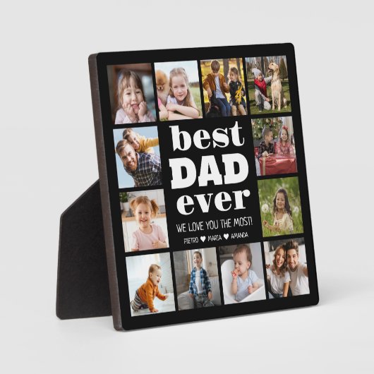 最高のパパ12枚の写真コラージュ フォトプラーク (正面)