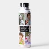 最高のパパ12枚フォトコラージュ父の日ギフト ウォーターボトル (左面)