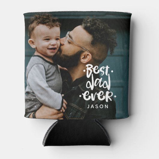 最高のパパ2カスタム枚パパの名前ギフト 缶クーラー (正面)
