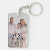 最高のパパ2パーソナライズされた枚の写真と文字 キーホルダー (裏面)