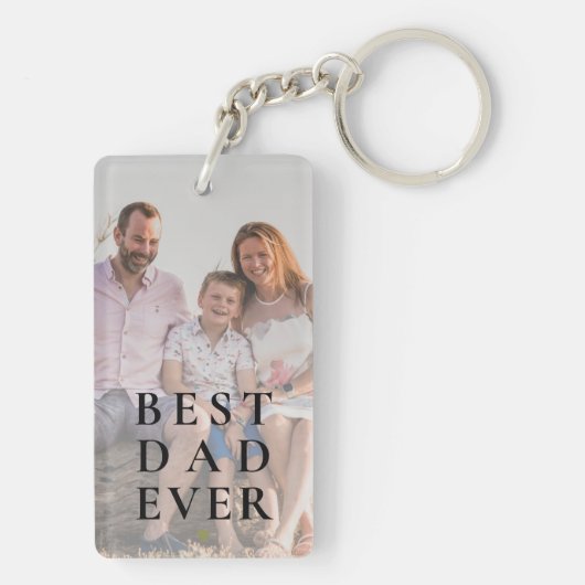 最高のパパ2パーソナライズされた枚の写真と文字 キーホルダー (裏面)