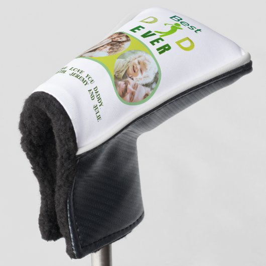 最高のパパ2フォトコラージュモダンファーザーズ ゴルフヘッドカバー (3/4 正面)