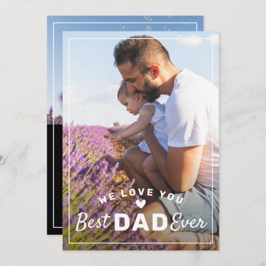 最高のパパ2写真モダン黒父の日 シーズンカード (正面/裏面)