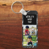 最高のパパ2写真モダンKeepsake Father's Day キーホルダー (正面)