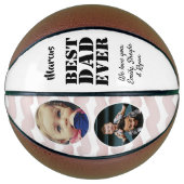最高のパパ2回フォトコラージュ父の日 バスケットボール (正面)
