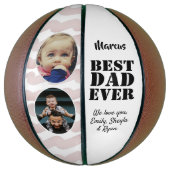 最高のパパ2回フォトコラージュ父の日 バスケットボール (縦)