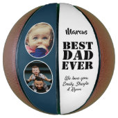 最高のパパ2回フォトコラージュ父の日 バスケットボール (縦)